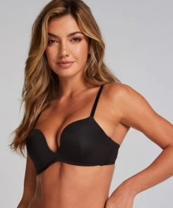 Voorgevormde Push-up Beugel Bh Deep-V - Zwart