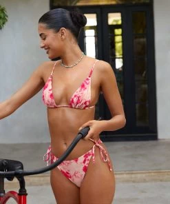 Triangel Bikinitop Tie Dye - Roze