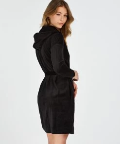 Korte Badjas Velours - Zwart -Lingerie Verkoop 203048 4