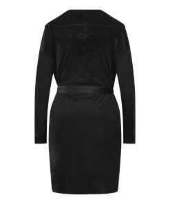 Korte Badjas Velours - Zwart -Lingerie Verkoop 203048 6