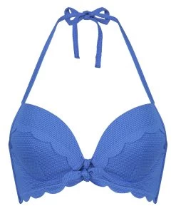 Voorgevormde Push-up Beugel Bikinitop Scallop Cup A - E - Blauw -Lingerie Verkoop 203050 5