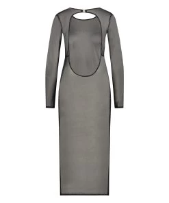 Lange Jurk Sheer - Zwart -Lingerie Verkoop 203353 6