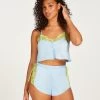 Shorts Satin Lace - Blauw -Lingerie Verkoop 203838 1